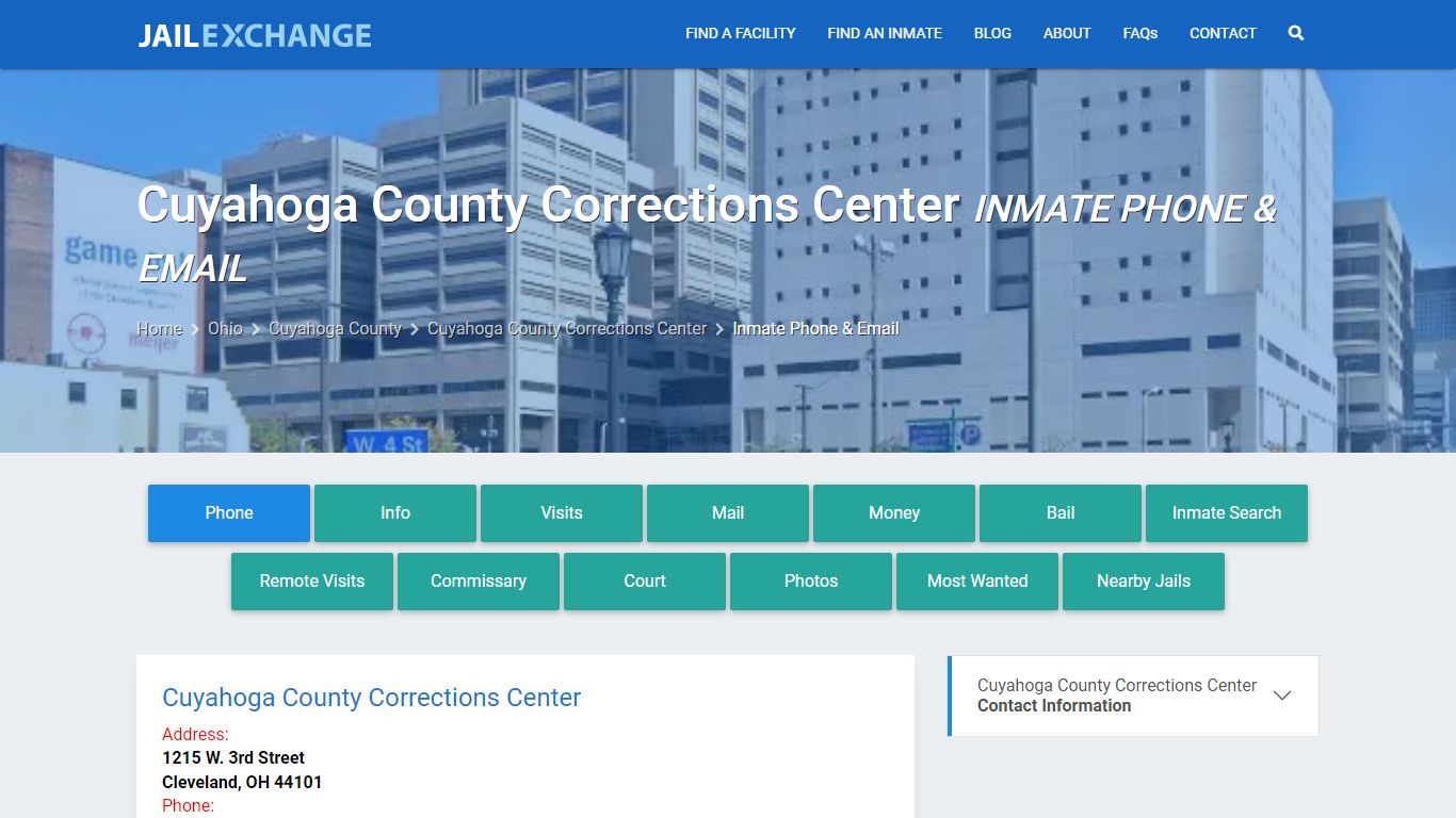 Inmate Phone - Cuyahoga County Corrections Center, OH - Jail Exchange